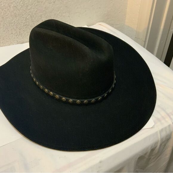 Justin Western Cowboy Hat Black XXX Buckle Milano Hat Company Size 7 1/8 57 - Picture 5 of 11